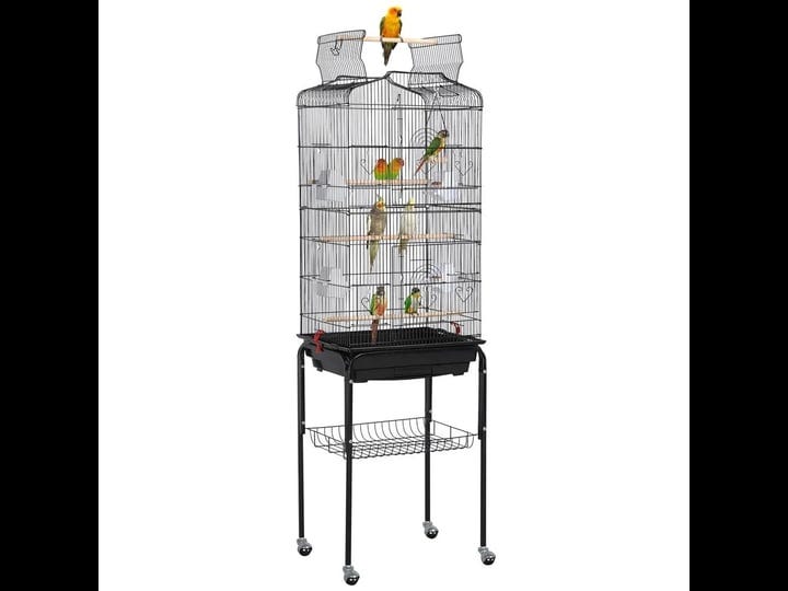 easyfashion-62-inch-rolling-bird-cage-with-rolling-black-stand-and-perch-size-medium-1