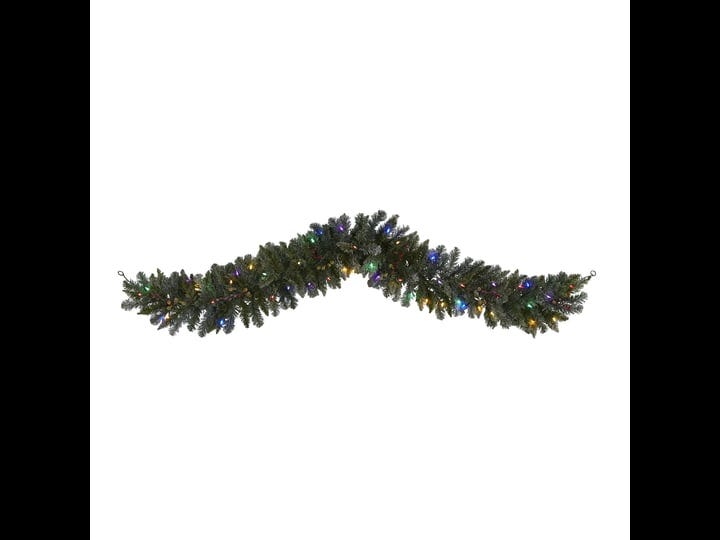 nearly-natural-4462-6-ft-pre-lit-flocked-artificial-christmas-garland-with-50-multi-colored-led-ligh-1