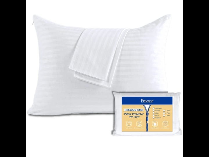 100-cotton-pillow-protectors-with-zipper-standard-size-white-pillow-cases-for-home-hotel-sateen-soft-1