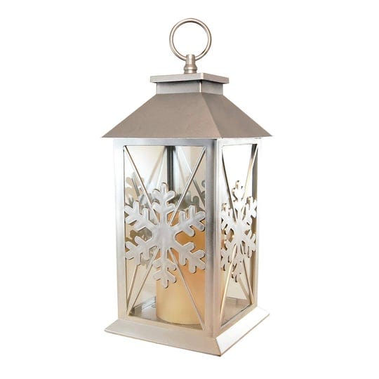 lumabase-snowflake-lantern-with-battery-operated-led-candle-silver-1