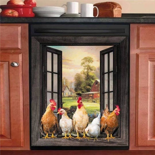 magnetic-farm-chicken-dishwasher-coverkitchen-decor-rooster-refrigerator-magnet-decal-panelscountry--1