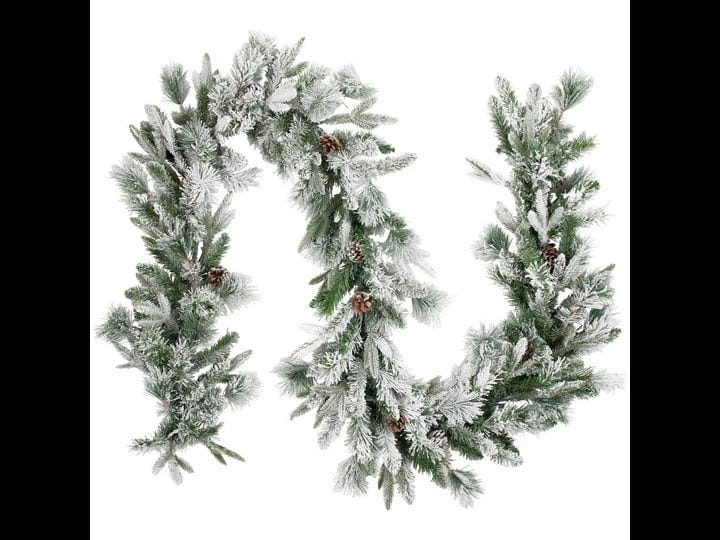 northlight-9-x-14-flocked-rosemary-emerald-angel-pine-artificial-christmas-garland-unlit-1