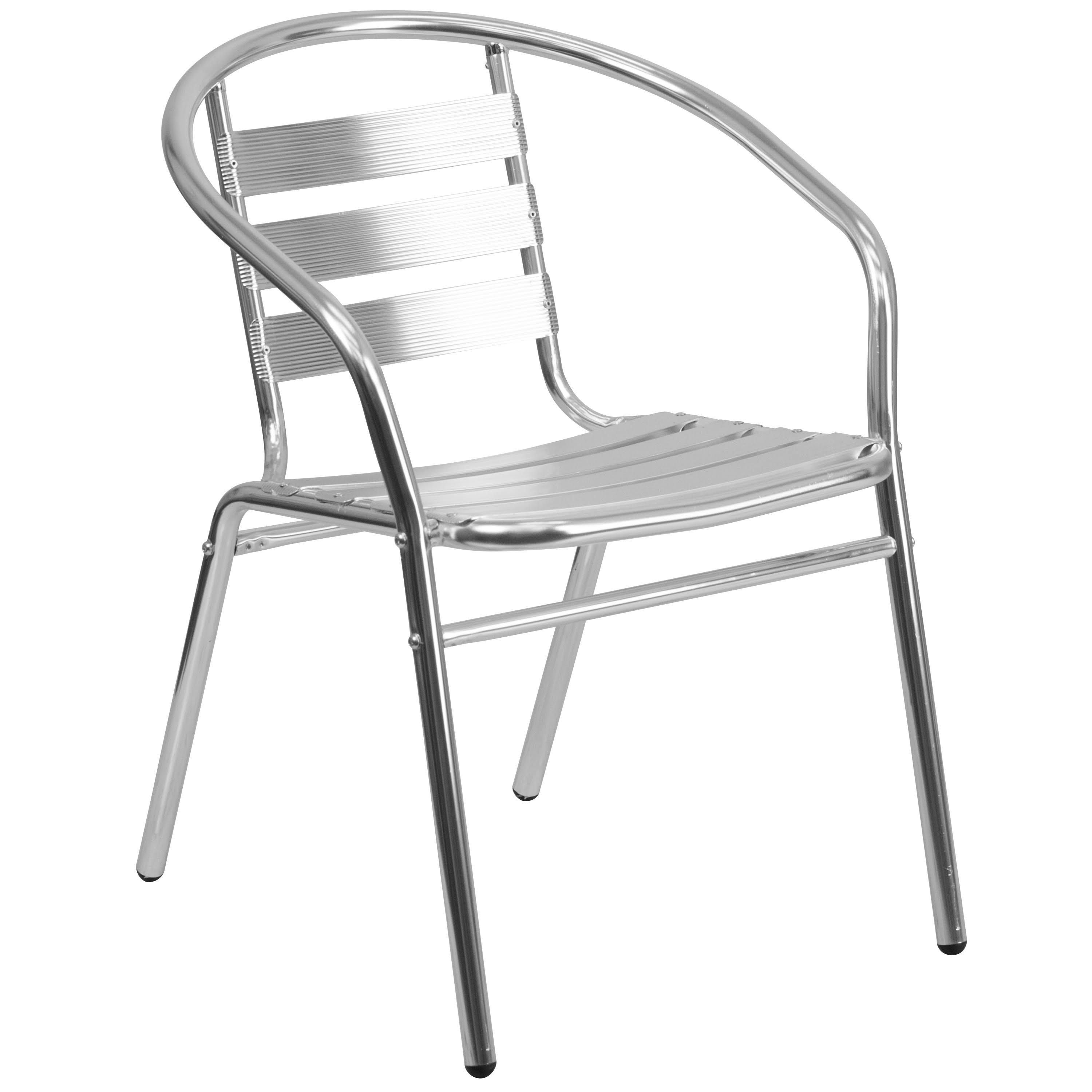 Stylish Outdoor-Indoor Stack Chair with Aluminum Slat Back | Image
