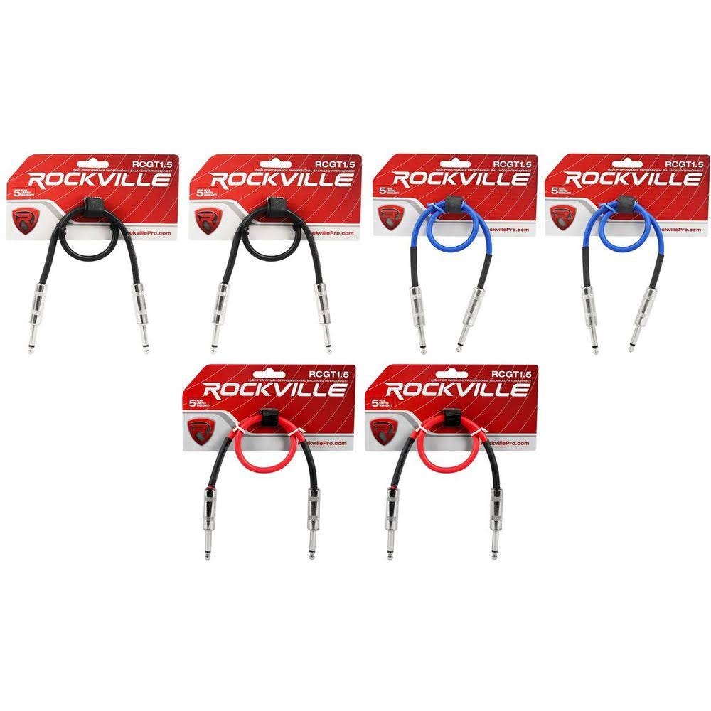 6 Rockville Guitar Cables for Various Instruments | Image