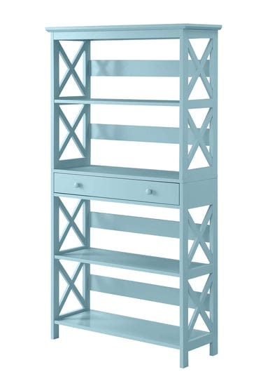 convenience-concepts-oxford-5-tier-bookcase-with-drawer-sea-foam-1