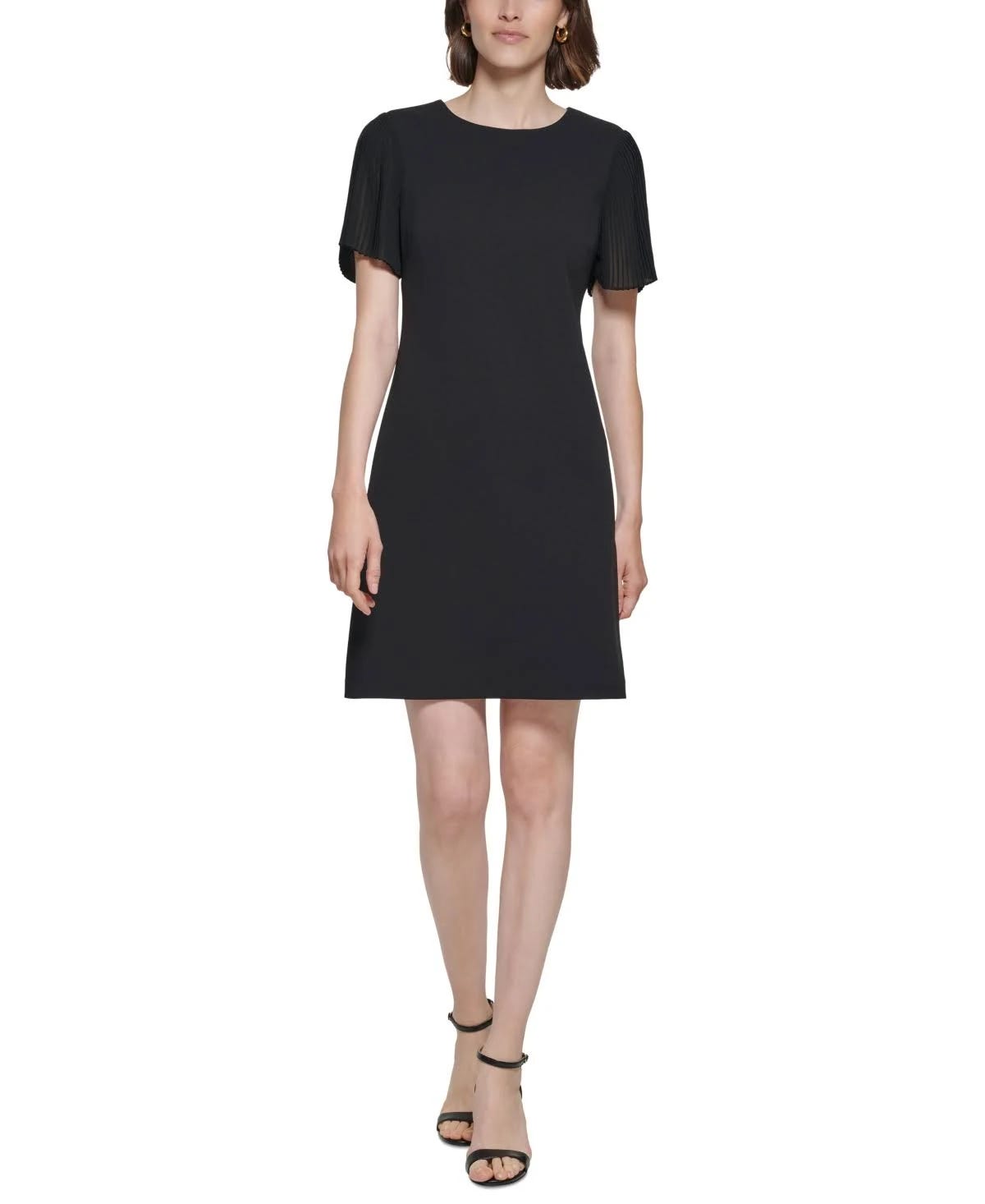 Elegant Pleated Sleeve Shift Dress by Tommy Hilfiger | Image