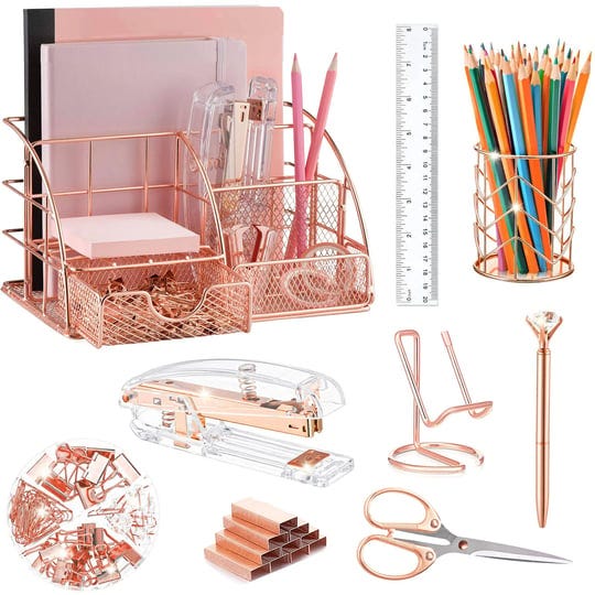 kaakow-rose-gold-desk-organizers-and-accessories-office-supplies-set-stapler-pen-holder-phone-holder-1