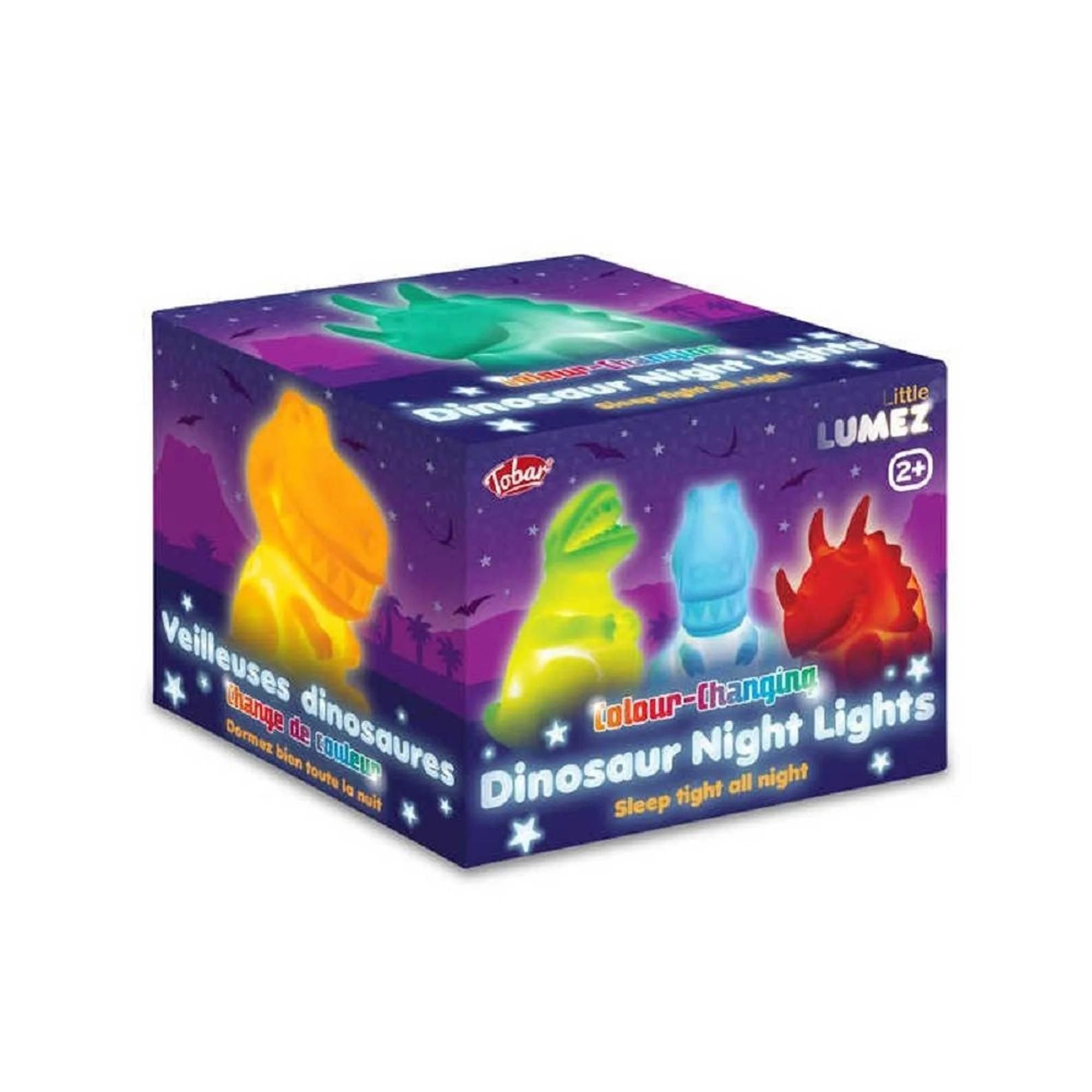 Dino Night Lights: T-Rex, Triceratops, and Allosaurus with Multi-Colored Glow | Image