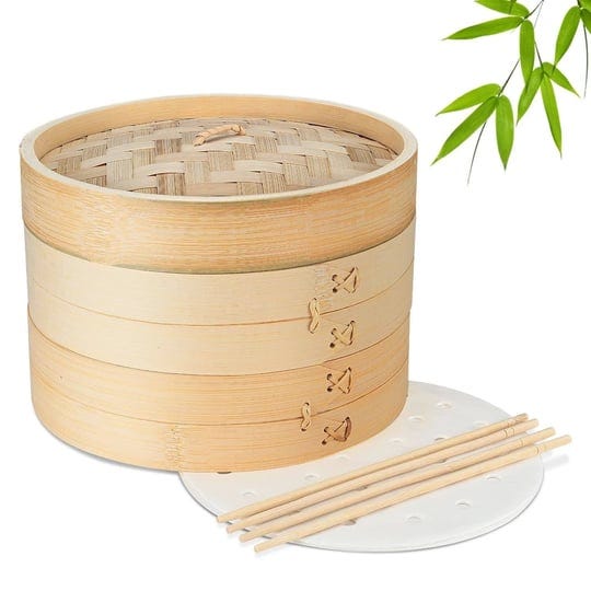 flexzion-bamboo-steamer-basket-set-8-inch-with-50x-steamer-liners-and-2-pairs-of-chopsticks-chinese--1