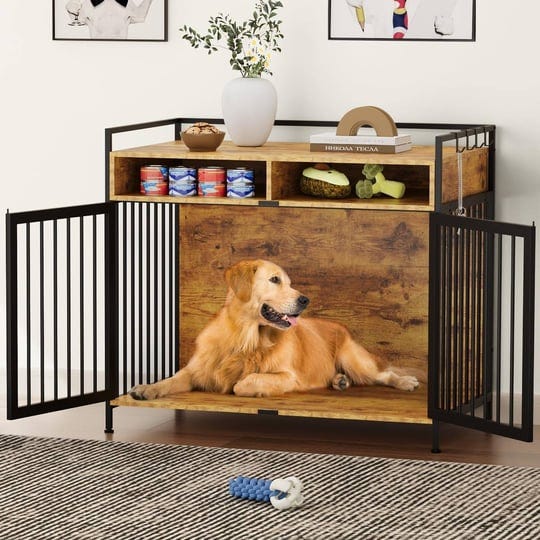 xl-dog-crate-furniture-41-heavy-duty-dog-kennel-with-2-drawers-end-table-1