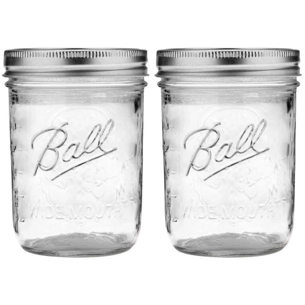 Wide Mouth Pint Mason Jars with Lids & Bands | 2-Pack | Image