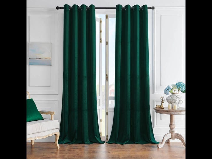 timeper-velvet-green-curtains-96-inches-grommet-blackout-heat-insulated-curtain-panels-holiday-backd-1