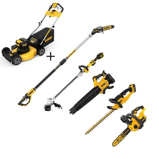 dewalt-20v-max-21-5-in-walk-behind-self-propelled-lawn-mower-kit-with-hedge-kit-trimmer-leaf-blower--1