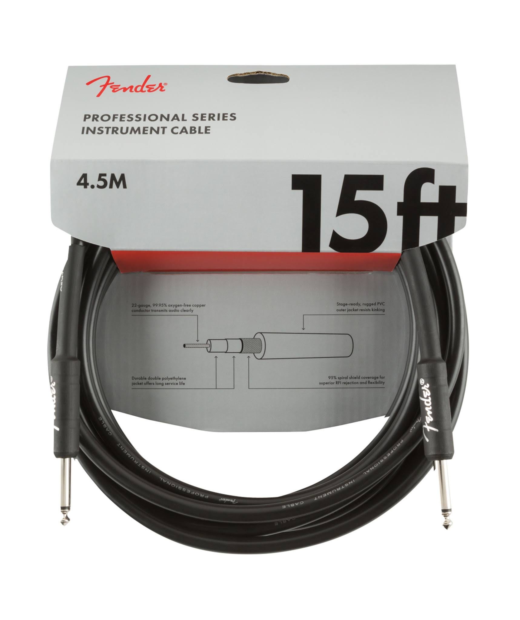 Fender Professional 15 ft Instrument Cable - Extra-Reliable Guitar Connection | Image
