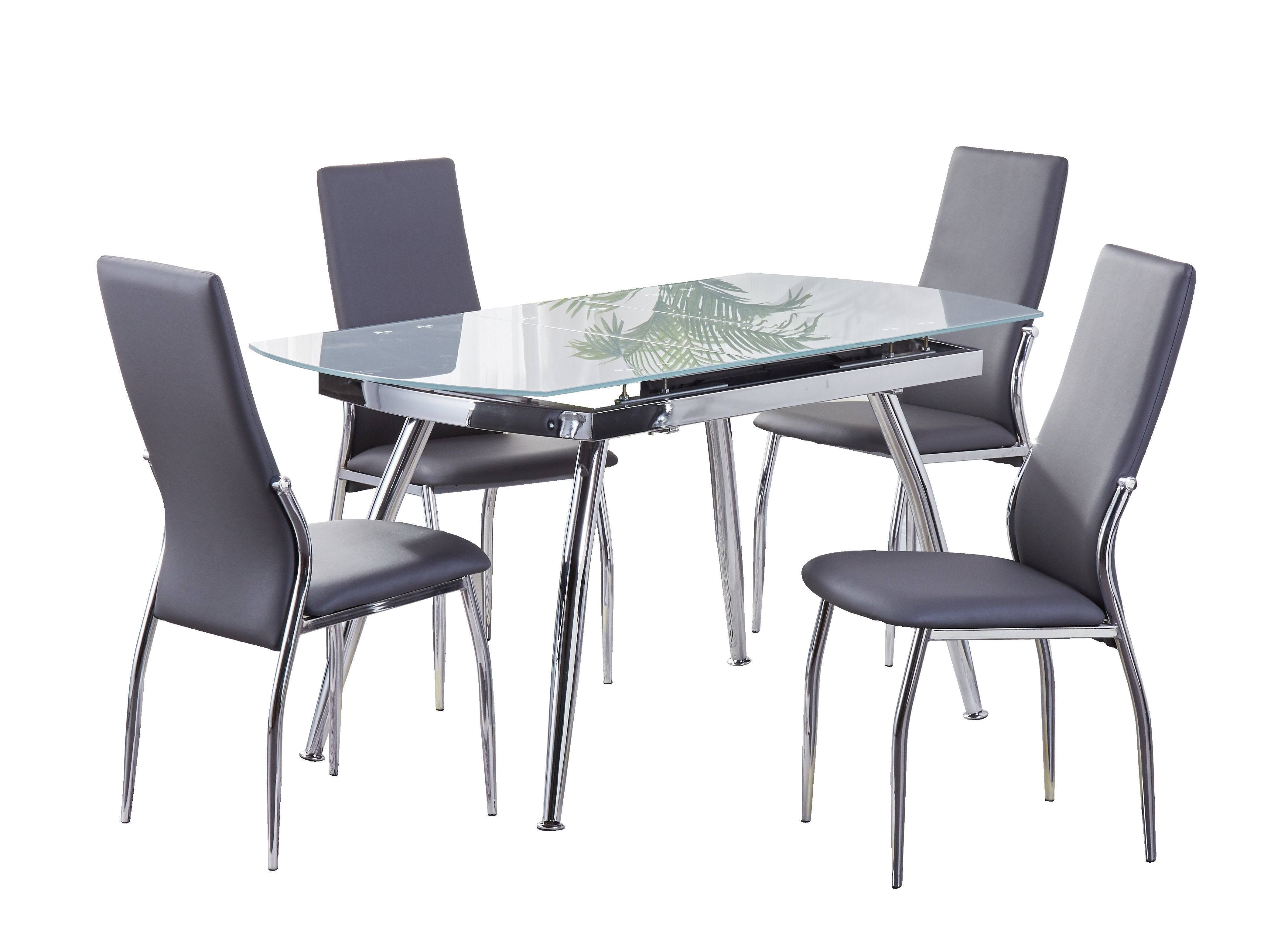 Chintaly Imports Luna Extension Dining Table: High-Styled Contemporary Furniture | Image