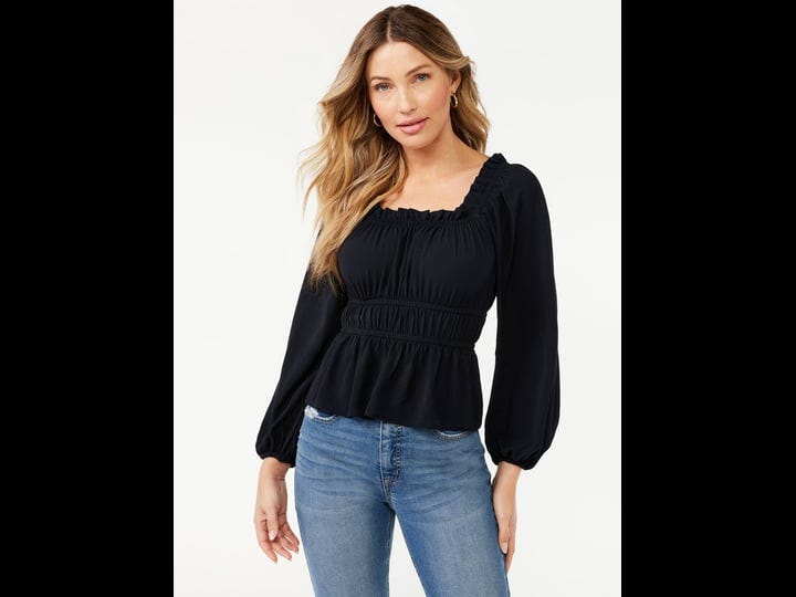 sofia-jeans-by-sofia-vergara-womens-square-neck-peplum-top-with-long-sleeves-black-xs-1
