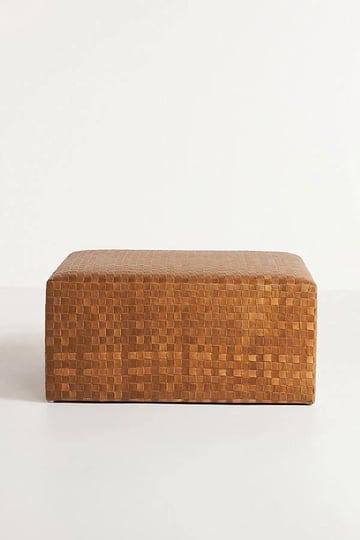 cove-woven-leather-ottoman-by-anthropologie-in-brown-size-s-1