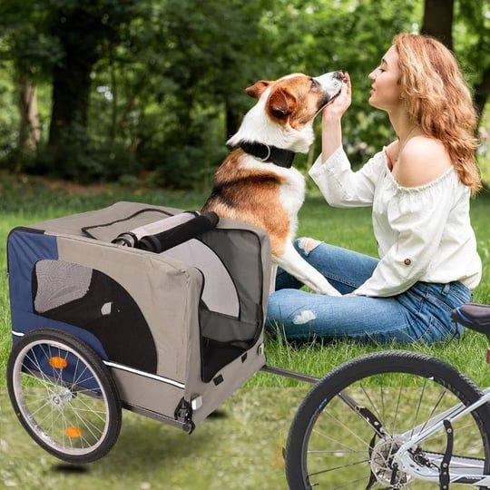 dog-bike-trailer-breathable-mesh-dog-cart-3-entrances-safety-flag-8-reflectors-folding-pet-carrier-w-1