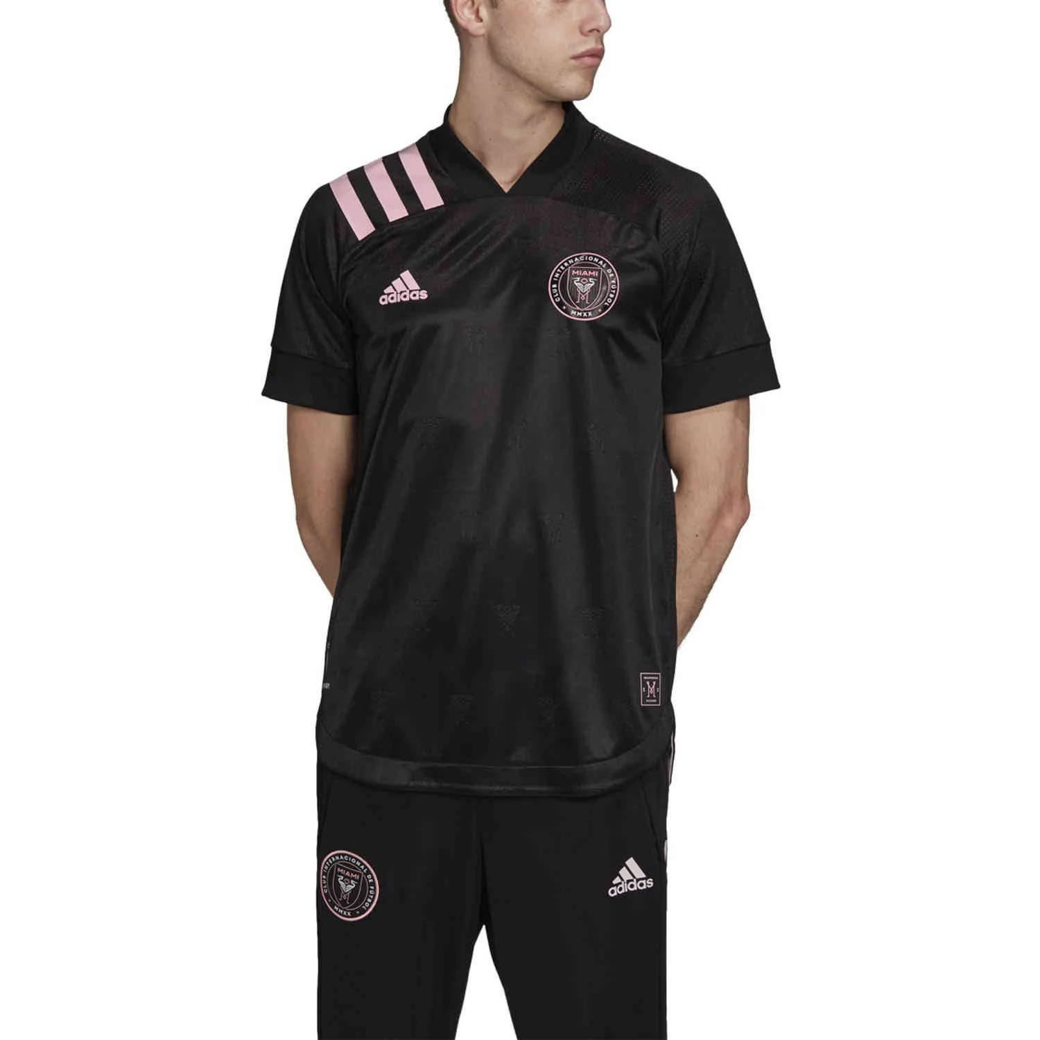 Adidas Inter Miami Authentic Away Jersey - Graphic V-neck Soccer Shirt with Mesh Panel | Image