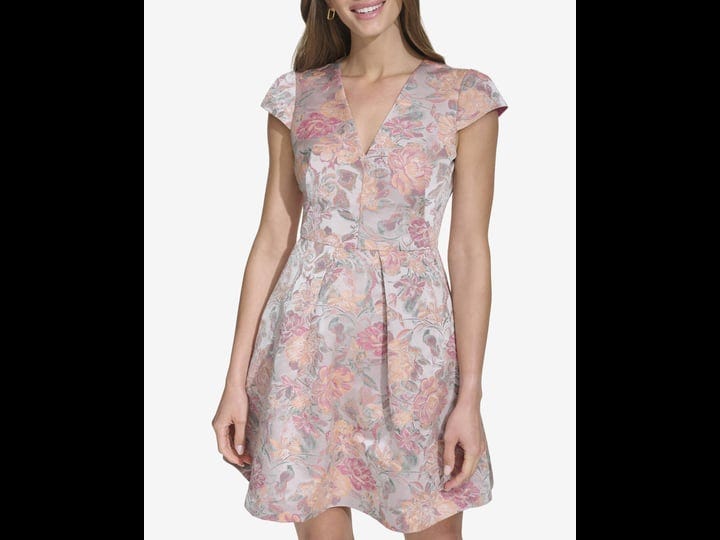 vince-camuto-womens-floral-jacquard-cap-sleeve-dress-rose-size-9