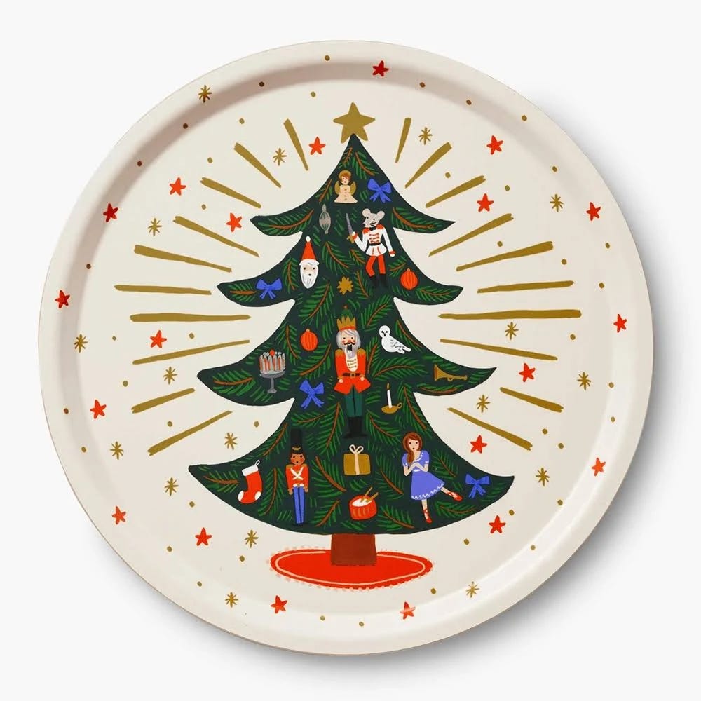 Festive Laminated Paper Tree Serving Platter | Image