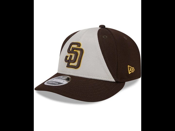 new-era-mens-brown-san-diego-padres-2024-batting-practice-low-profile-9fifty-snapback-hat-brown-1