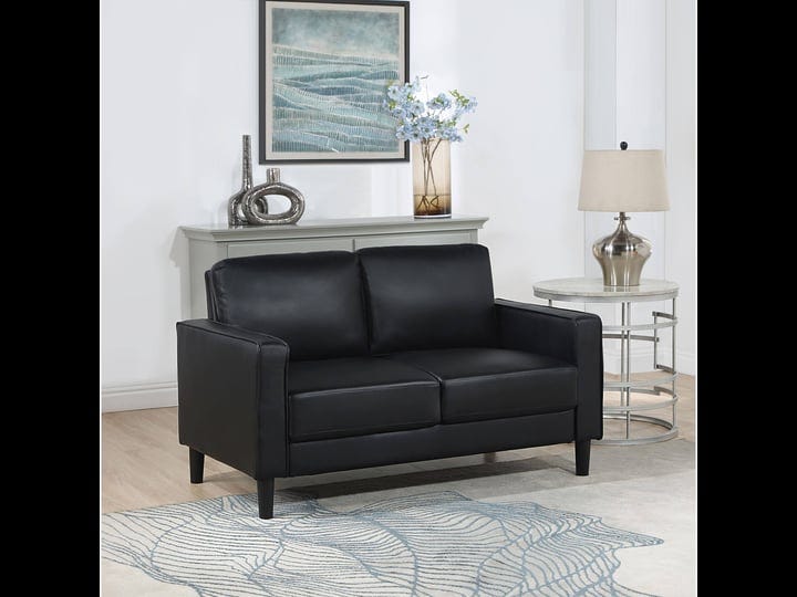 ruth-upholstered-track-arm-faux-leather-loveseat-black-1