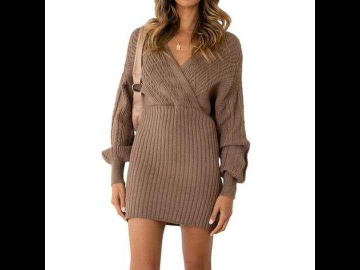 focusnorm-womens-deep-v-neck-puff-long-sleeve-off-shoulder-bodycon-pullover-mini-sweater-dress-women-1