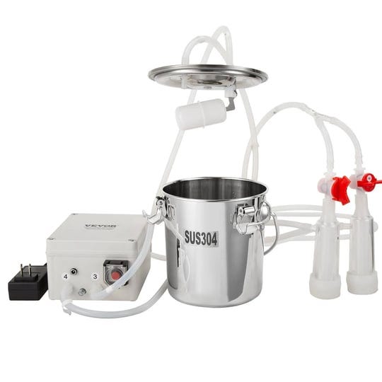 vevor-goat-milking-machine-3-l-304-stainless-steel-bucket-electric-automatic-pulsation-vacuum-milker-1