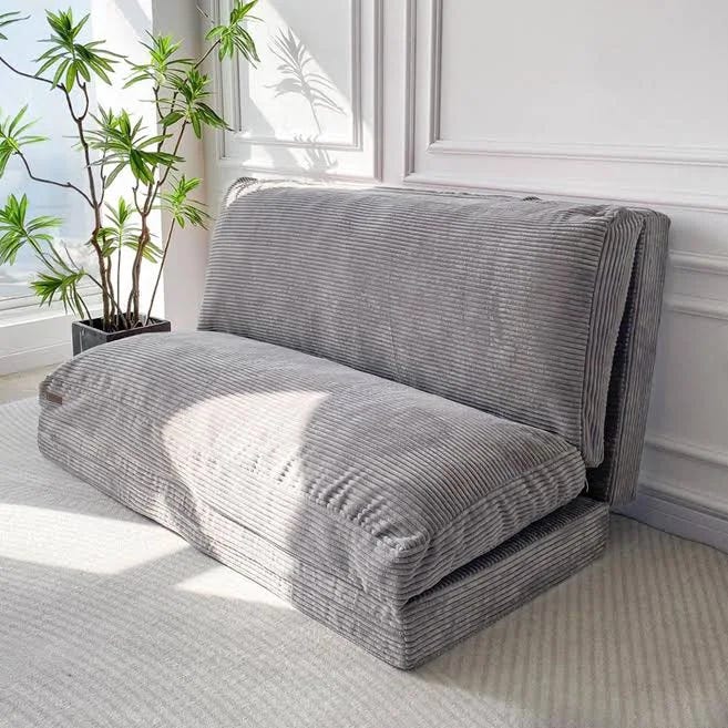 Maxyoyo Corduroy Foldable Bean Bag Sofa Bed with Adjustable Support and Comfortable Design | Image