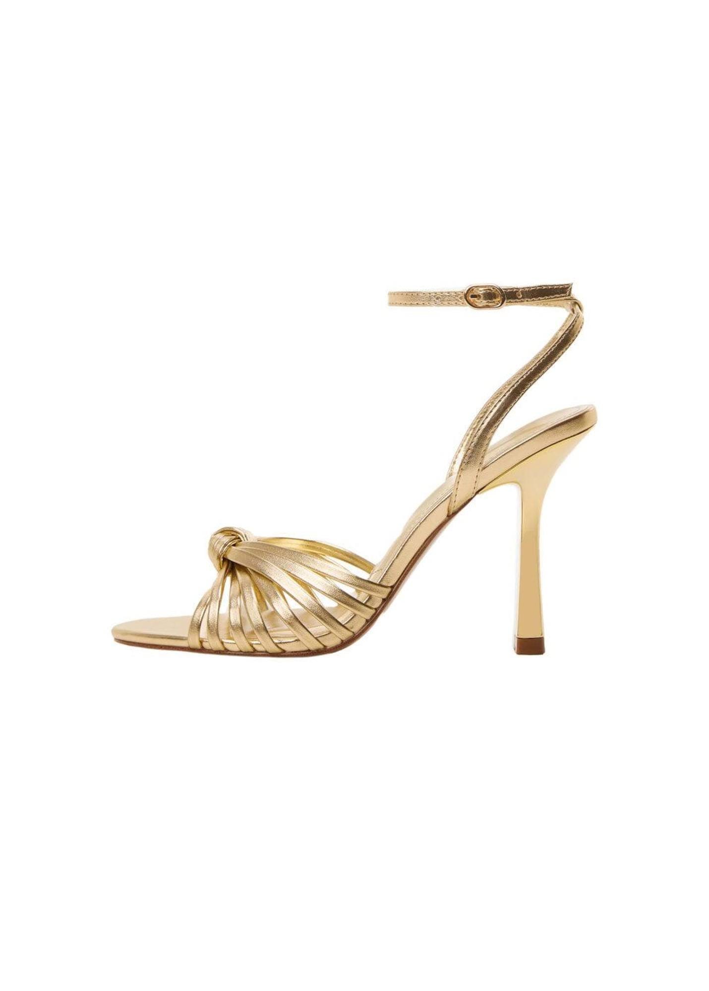 Golden Strappy Heels by Mango for Stylish Footwear Addition | Image