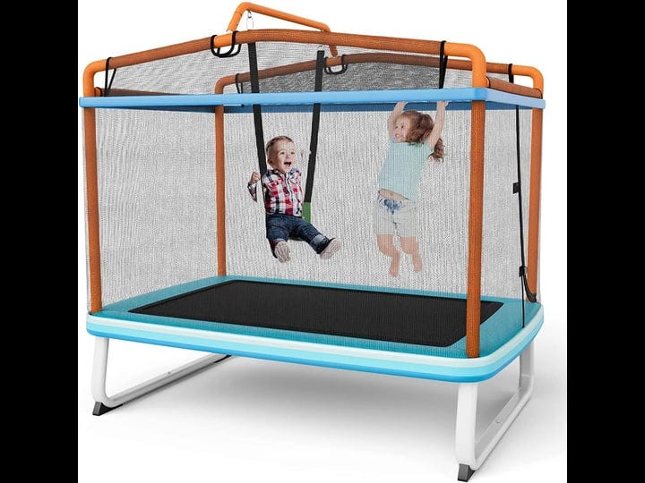 costway-6-feet-rectangle-trampoline-with-swing-horizontal-bar-and-safety-net-orange-1