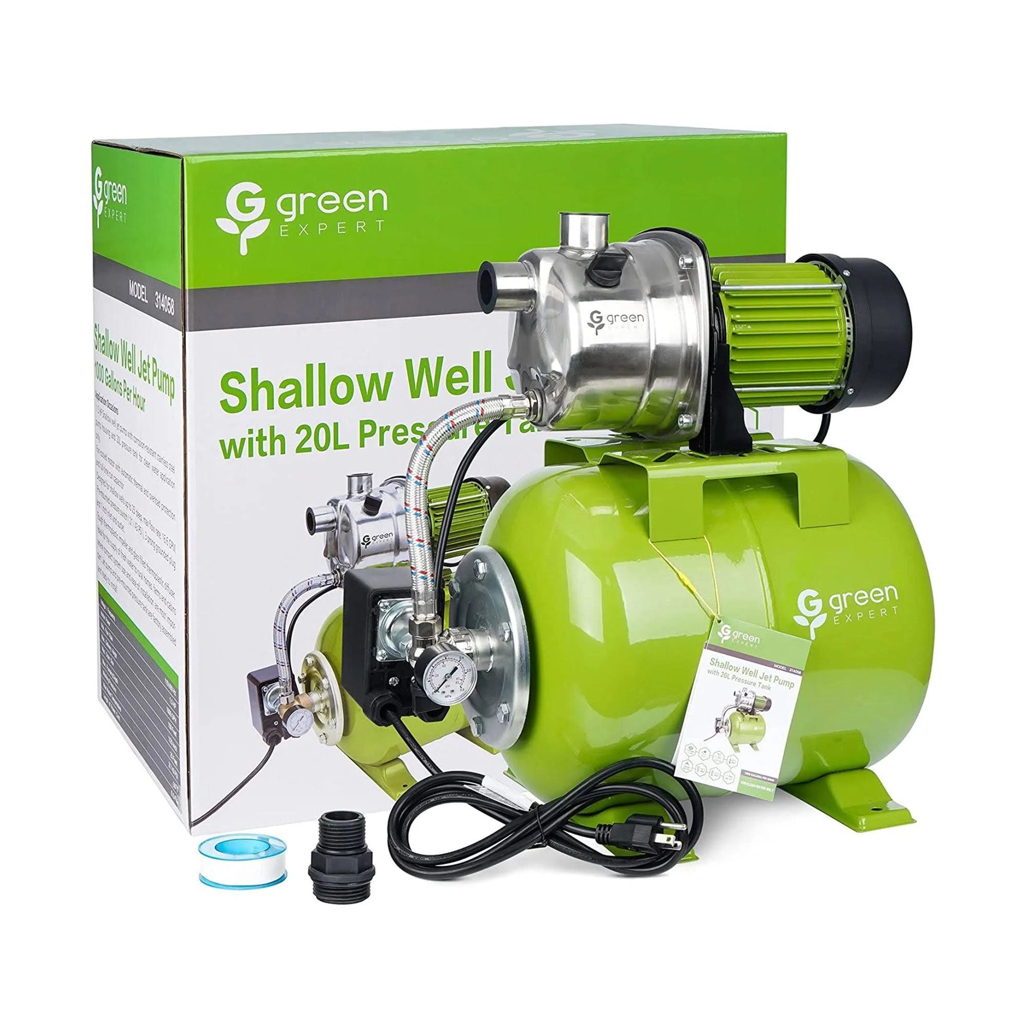 Shallow Well Automatic Booster Pump System: 3/4 Horsepower Stainless Steel Design | Image