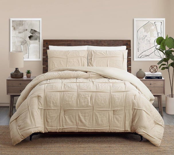 laurel-mayfair-riley-pleated-3-piece-light-beige-cotton-linen-full-queen-comforter-set-1