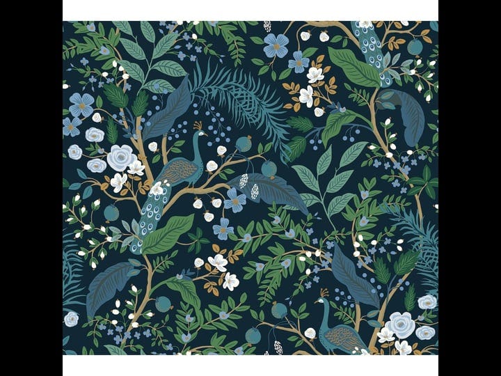 rifle-paper-co-peacock-garden-navy-peel-and-stick-wallpaper-1