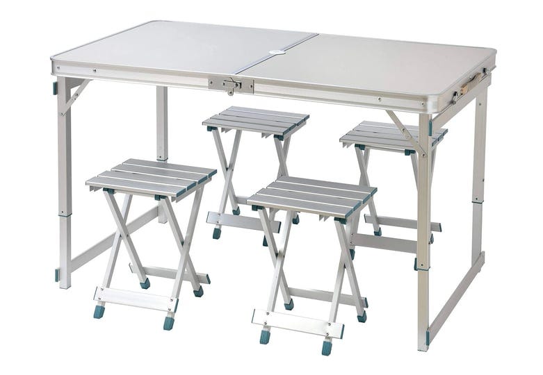 trademark-innovations-4-person-aluminum-lightweight-folding-camp-table-with-4-stools-1
