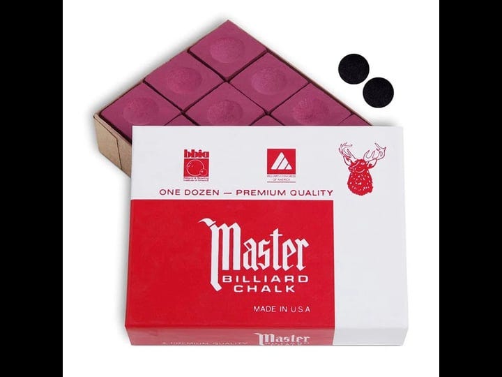 master-billiard-premium-pool-cue-chalk-1-dozen-made-in-the-usa-burgundy-size-3-9-x-2-9-red-1