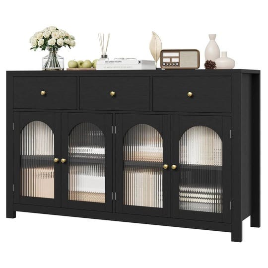 bonnetta-55-1w-3-drawer-sideboard-buffet-modern-sideboard-with-glass-doors-wade-logan-color-black-1