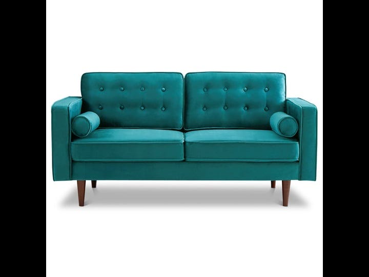 ashcroft-casey-velvet-loveseat-teal-1