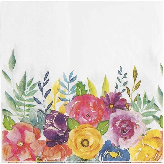 juvale-100-pack-floral-paper-napkins-disposable-for-bridal-shower-birthday-spring-tea-party-6-5-in-1