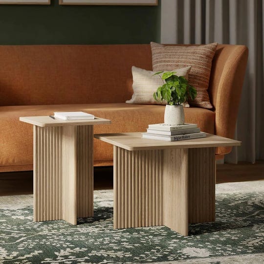 square-fluted-nesting-coffee-table-low-profile-2-piece-square-coffee-table-set-natural-oak-1