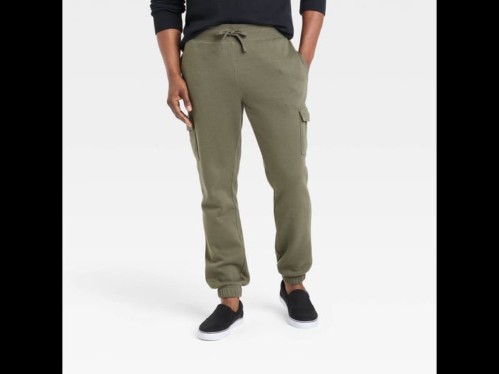 mens-ultra-soft-fleece-tapered-cargo-pants-goodfellow-co-olive-green-s-1