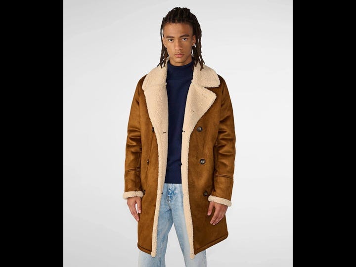 guess-mens-faux-shearling-overcoat-cognac-size-s-1