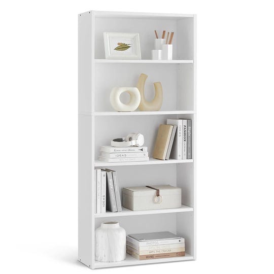 vasagle-bookshelf-5-tier-open-bookcase-with-adjustable-storage-shelves-floor-standing-unit-white-1