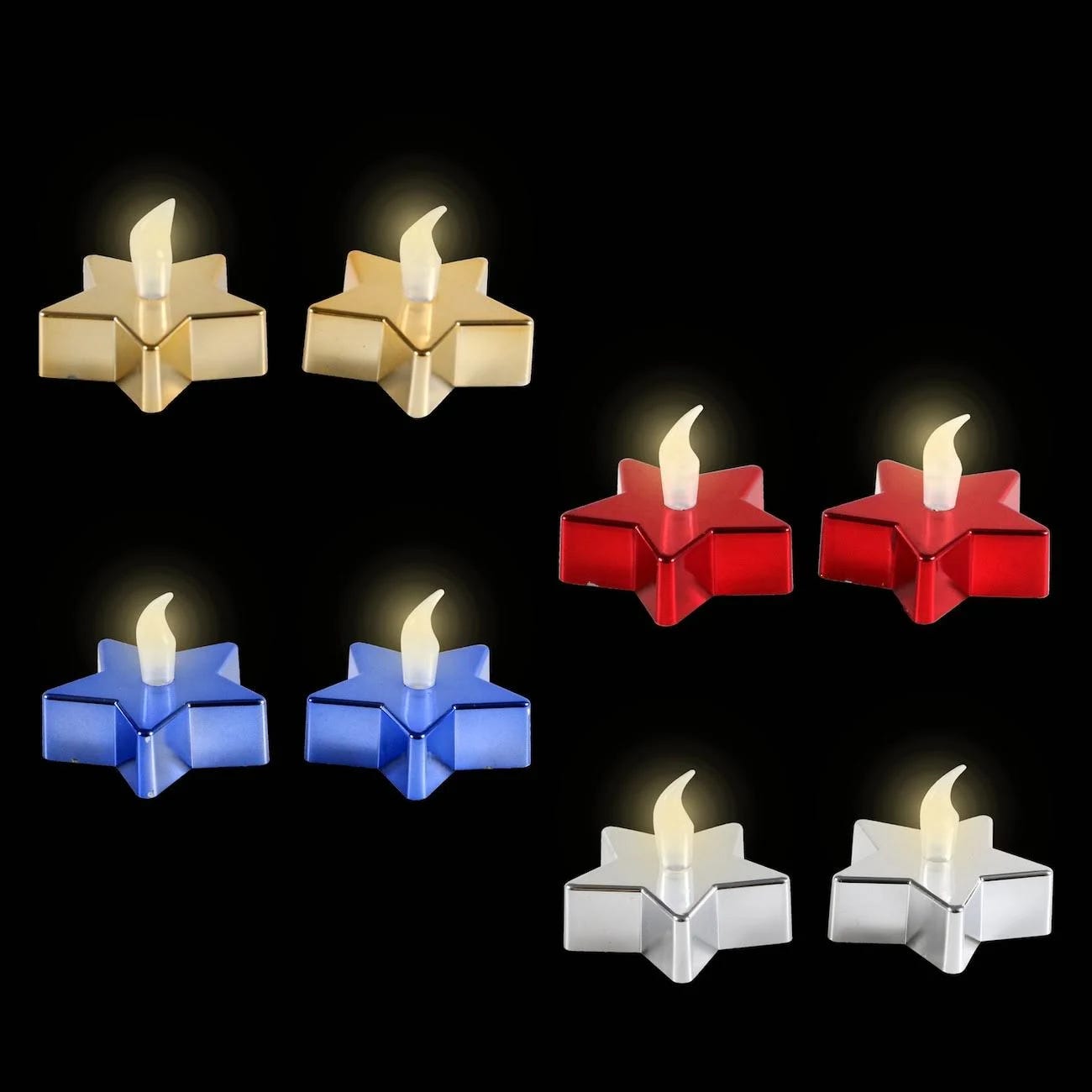 Bright Metallic LED Star-Shaped Tealight Candles for Summer Decorations | Image