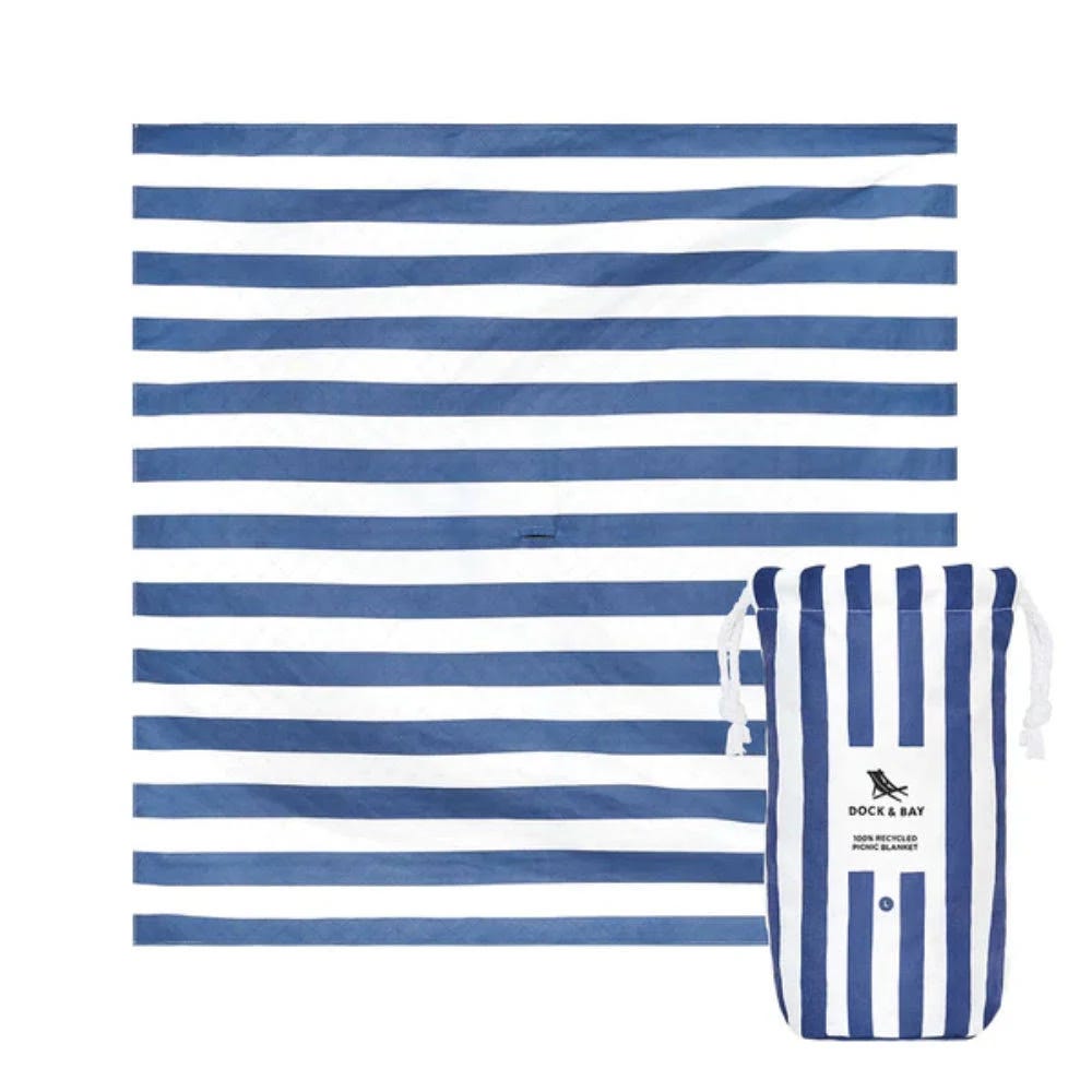 Whitsunday Blue Picnic Blanket with Waterproof Bottom - Perfect for Outdoor Activities | Image