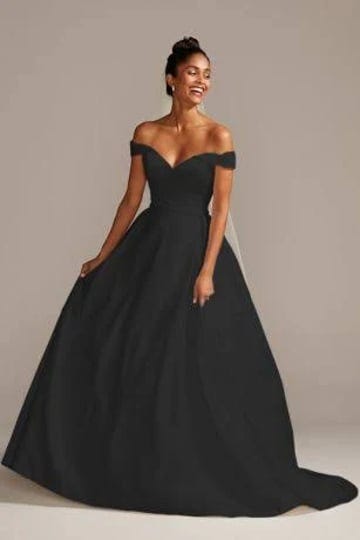 davids-bridal-collection-off-shoulder-satin-gown-wedding-dress-in-black-size-0-davids-bridal-1
