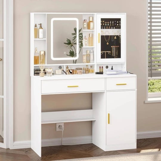 afuhokles-vanity-desk-with-sliding-lighted-mirror-and-charging-station-makeup-desk-with-2-drawers-an-1