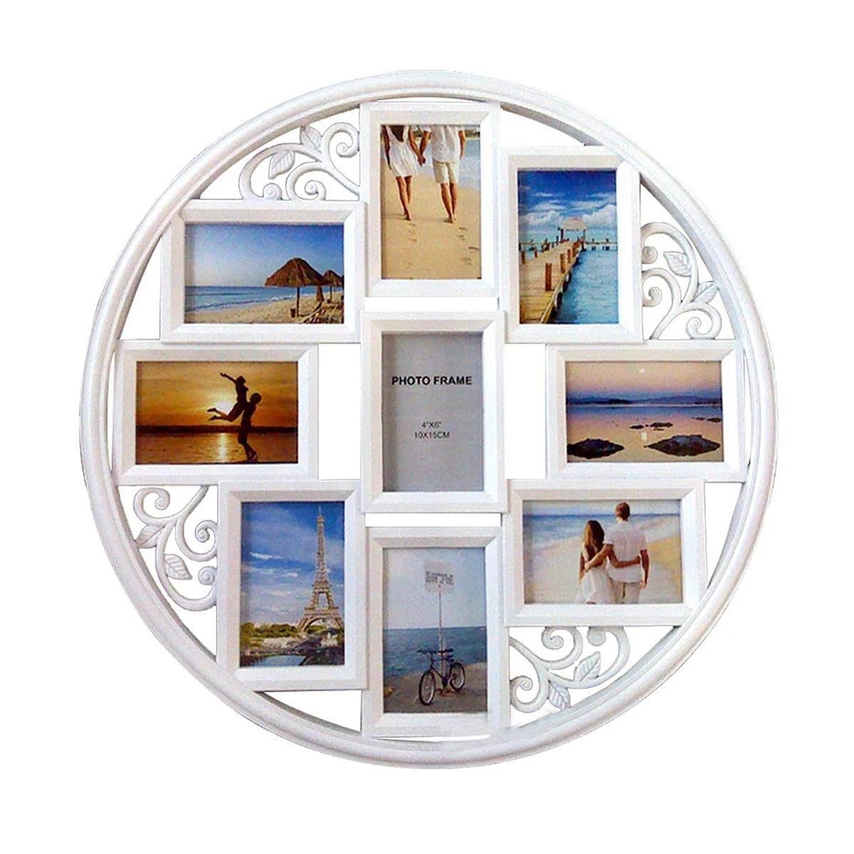 Circular Frame with Leaf Decoration for 4x6 Photos | Image