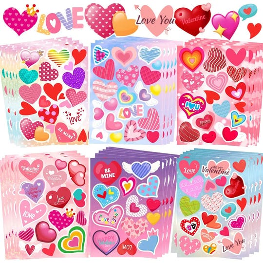 swarkol-36-sheets-heart-stickers-valentine-stickers-valentines-day-stickers-for-kids-cards-craft-scr-1